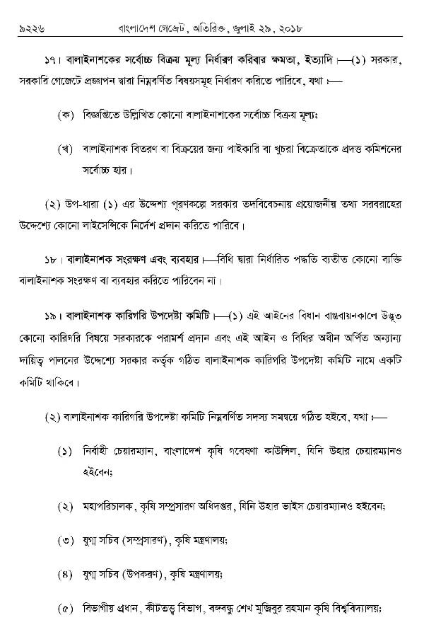 Bangladesh Pesticides law 2018